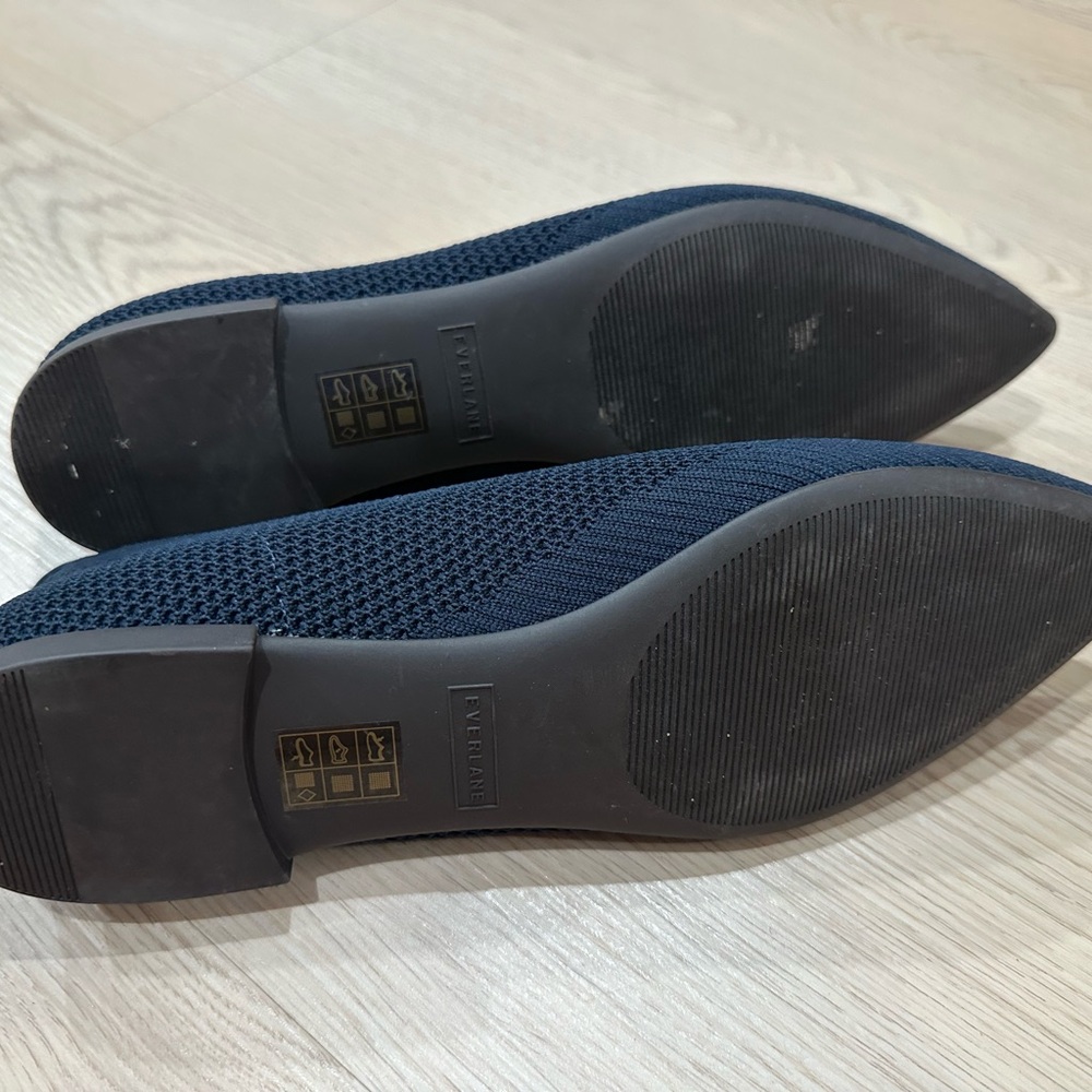 Everlane 40 Hour Work Pointed Knit Ballet Flats in Navy - Picture 4 of 4
